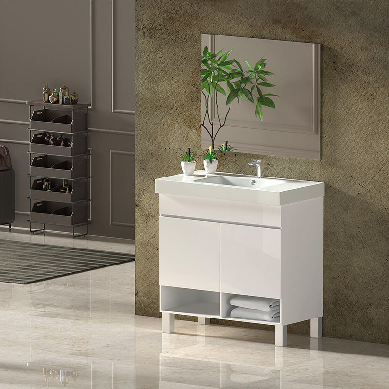 Mueble de baño con patas NEBARI con cajón y lavabo extraplano